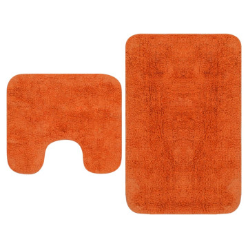 2 darabos narancssárga szövet fürdőszobaszőnyeg-garnitúra - utánvéttel vagy ingyenes szállítással