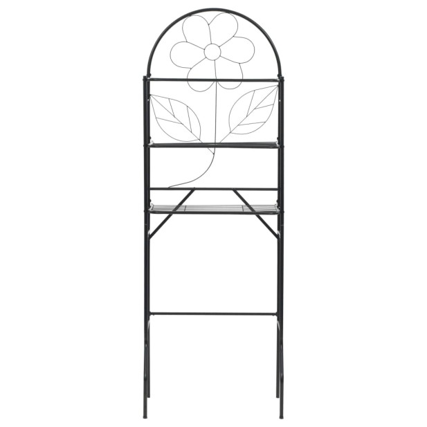 Fekete WC feletti tárolóállvány 60 x 33 x 174 cm - utánvéttel vagy ingyenes szállítással