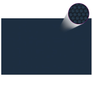 Fekete és kék napelemes lebegő PE medencefólia 800 x 500 cm - utánvéttel vagy ingyenes szállítással