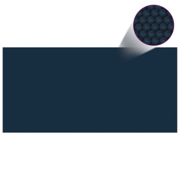 Fekete és kék napelemes lebegő PE medencefólia 450 x 220 cm - utánvéttel vagy ingyenes szállítással