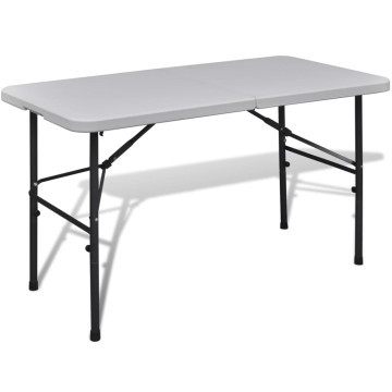 Összecsukható kerti asztal 122 cm HDPE Fehér - utánvéttel vagy ingyenes szállítással