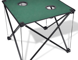 Összecsukható kemping asztal sötétzöld - utánvéttel vagy ingyenes szállítással