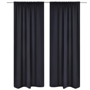 2 db fekete sötétítőfüggöny nyílással 135 x 245 cm - utánvéttel vagy ingyenes szállítással