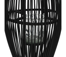 Fekete bambusz függő gyertyatartó lámpás, 95 cm - utánvéttel vagy ingyenes szállítással