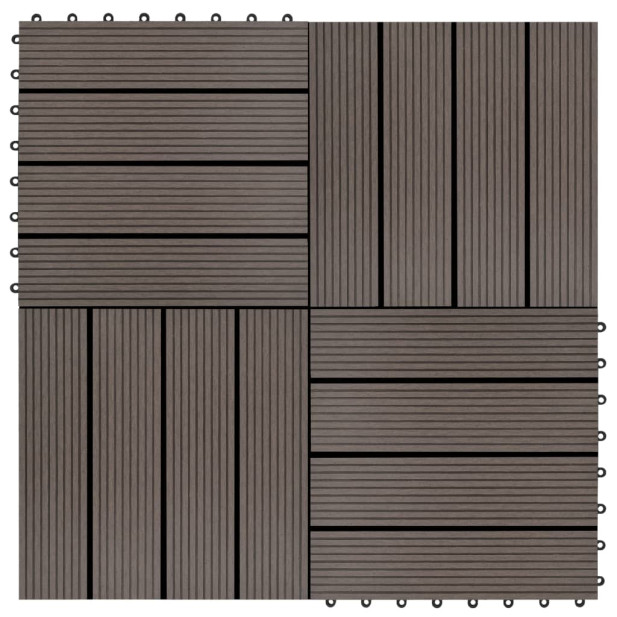 11 db (1 m2) sötétbarna WPC teraszburkoló lap 30 x 30 cm - utánvéttel vagy ingyenes szállítással