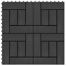 11 db (1 m2) fekete WPC teraszburkoló lap 30 x 30 cm - utánvéttel vagy ingyenes szállítással