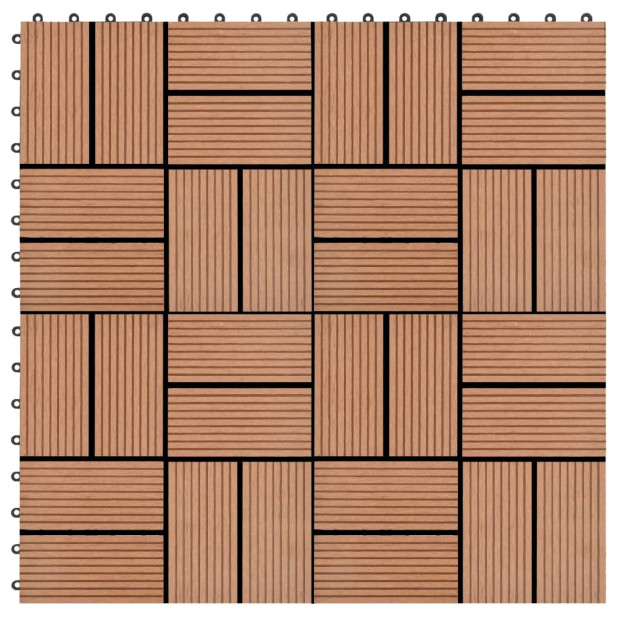 11 db (1 m2) barna WPC teraszburkoló lap 30 x 30 cm - utánvéttel vagy ingyenes szállítással