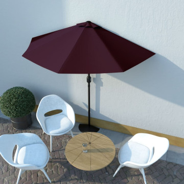 Bordóvörös féloldalas napernyő alumíniumrúddal 270x144x222 cm - utánvéttel vagy ingyenes szállítással