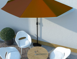 Terrakotta féloldalas napernyő alumíniumrúddal 300x150x253 cm - utánvéttel vagy ingyenes szállítással