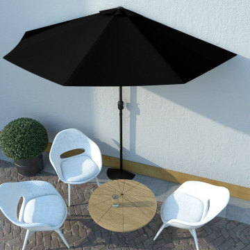 Fekete féloldalas erkélynapernyő alumíniumrúddal 300x155x223 cm - utánvéttel vagy ingyenes szállítással