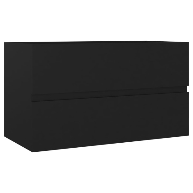 Fekete szerelt fa mosdószekrény 80 x 38,5 x 45 cm - utánvéttel vagy ingyenes szállítással
