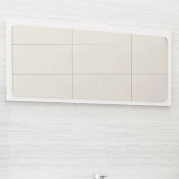 Magasfényű fehér forgácslap fürdőszobai tükör 80 x 1,5 x 37 cm - utánvéttel vagy ingyenes szállítással
