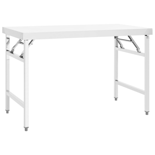 Rozsdamentes acél összecsukható konyhai munkaasztal 120x60x80cm - utánvéttel vagy ingyenes szállítással