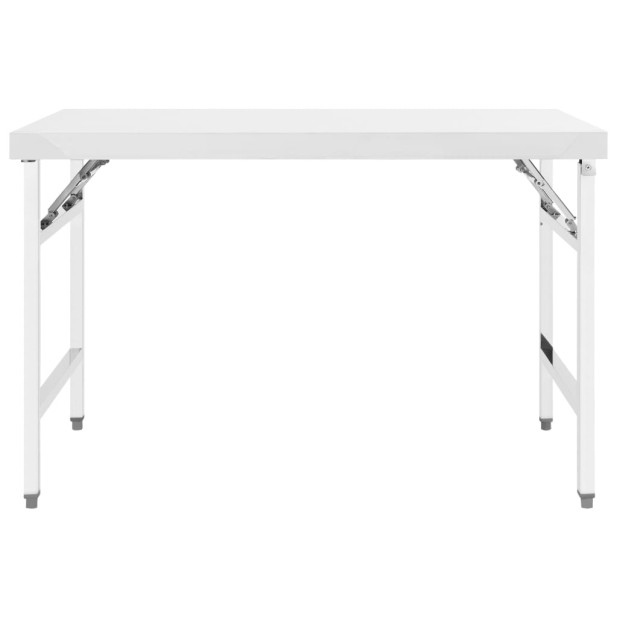 Rozsdamentes acél összecsukható konyhai munkaasztal 120x60x80cm - utánvéttel vagy ingyenes szállítással