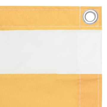 Fehér-sárga oxford-szövet erkélyparaván 90 x 500 cm - utánvéttel vagy ingyenes szállítással