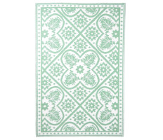 Esschert Design zöld és fehér csempe mintás kültéri szőnyeg 182x122 cm - utánvéttel vagy ingyenes szállítással
