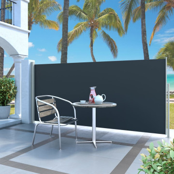 Fekete behúzható oldalsó napellenző 140 x 300 cm - utánvéttel vagy ingyenes szállítással
