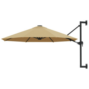 Tópszínű falra szerelhető napernyő fémrúddal, 300 cm - utánvéttel vagy ingyenes szállítással