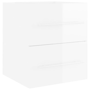 Magasfényű fehér forgácslap mosdószekrény 41 x 38,5 x 48 cm - utánvéttel vagy ingyenes szállítással