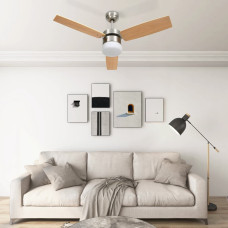 Világosbarna távirányítós mennyezeti ventilátor lámpával 108 cm - utánvéttel vagy ingyenes szállítással
