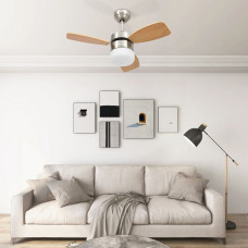 Világosbarna távirányítós mennyezeti ventilátor lámpával 76 cm - utánvéttel vagy ingyenes szállítással