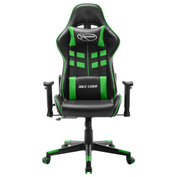 Fekete és zöld műbőr gamer szék - utánvéttel vagy ingyenes szállítással