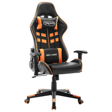 Fekete és narancssárga műbőr gamer szék - utánvéttel vagy ingyenes szállítással