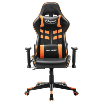 Fekete és narancssárga műbőr gamer szék - utánvéttel vagy ingyenes szállítással
