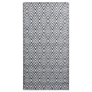 Fekete-fehér PP kültéri szőnyeg 120 x 180 cm - utánvéttel vagy ingyenes szállítással