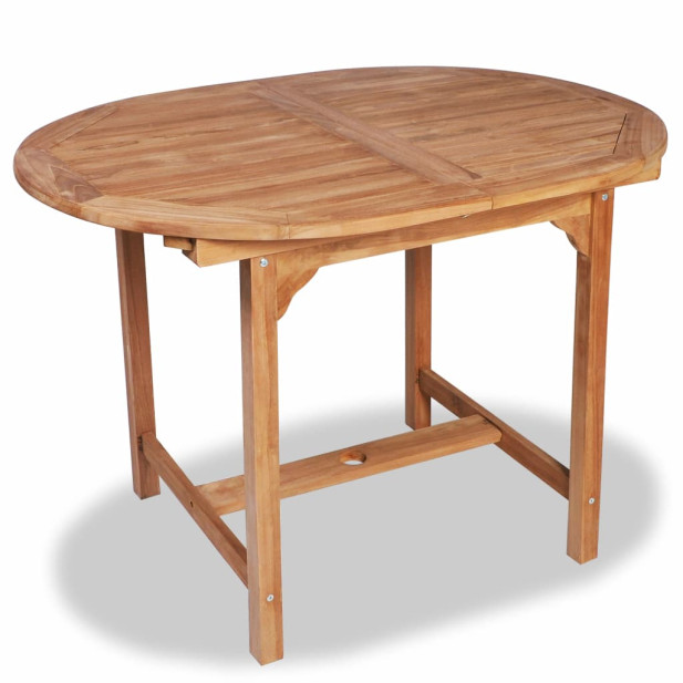 Tömör tíkfa kihúzható kerti asztal (110-160) x 80 x 75 cm - utánvéttel vagy ingyenes szállítással