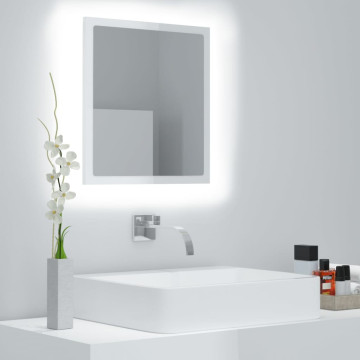 Magasfényű fehér LED-es fürdőszobai tükör 40 x 8,5 x 37 cm - utánvéttel vagy ingyenes szállítással
