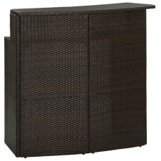 Barna polyrattan kerti bárasztal 120 x 55 x 110 cm - utánvéttel vagy ingyenes szállítással