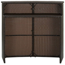 Barna polyrattan kerti bárasztal 120 x 55 x 110 cm - utánvéttel vagy ingyenes szállítással