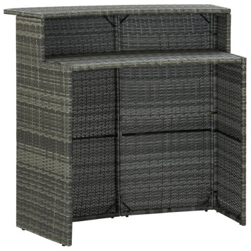 Szürke polyrattan kerti bárasztal 120 x 55 x 110 cm - utánvéttel vagy ingyenes szállítással