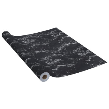 Fekete kőmintás öntapadó PVC bútorfólia 500 x 90 cm - utánvéttel vagy ingyenes szállítással