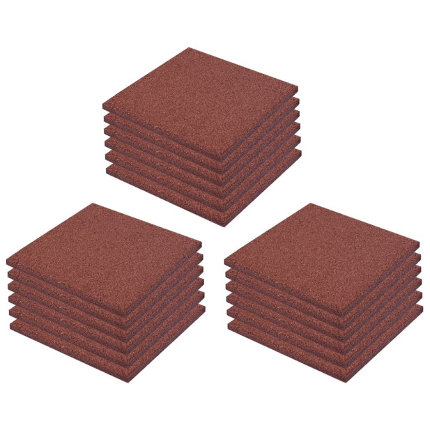 18 darab piros esésvédő,  ütéscsillapító gumilap 50 x 50 x 3 cm - utánvéttel vagy ingyenes szállítással