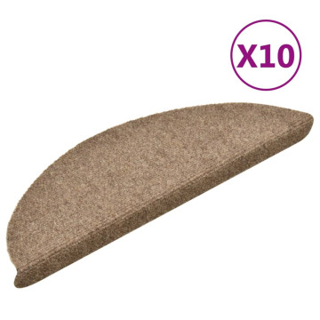 10 db bézs tűlyukasztott öntapadó lépcsőszőnyeg 56 x 17 x 3 cm - utánvéttel vagy ingyenes szállítással