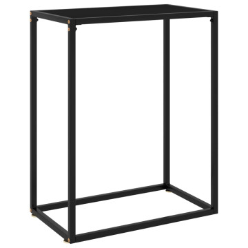 Fekete edzett üveg tálalóasztal 60 x 35 x 75 cm - utánvéttel vagy ingyenes szállítással