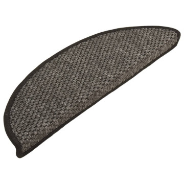 15 db szizál hatású antracitszürke lépcsőszőnyeg 56x17x3 cm - utánvéttel vagy ingyenes szállítással