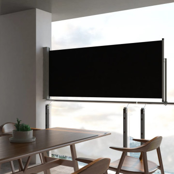 Fekete behúzható oldalsó terasz napellenző 100 x 300 cm - utánvéttel vagy ingyenes szállítással