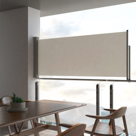 Krémszínű behúzható oldalsó terasz napellenző 100 x 300 cm - utánvéttel vagy ingyenes szállítással