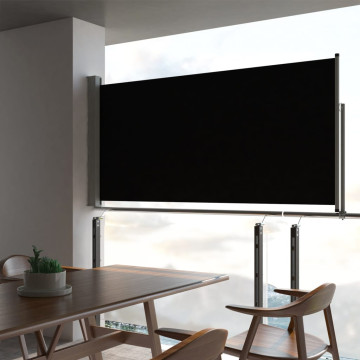 Fekete behúzható oldalsó terasz napellenző 120 x 300 cm - utánvéttel vagy ingyenes szállítással