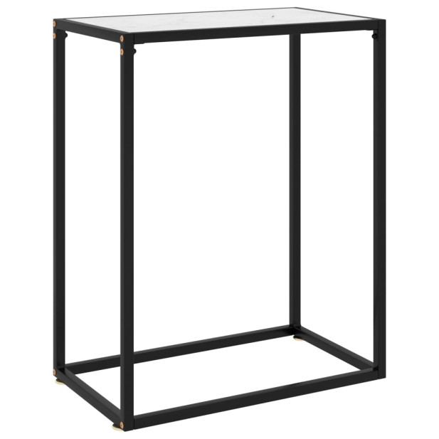 Fehér edzett üveg tálalóasztal 60 x 35 x 75 cm - utánvéttel vagy ingyenes szállítással