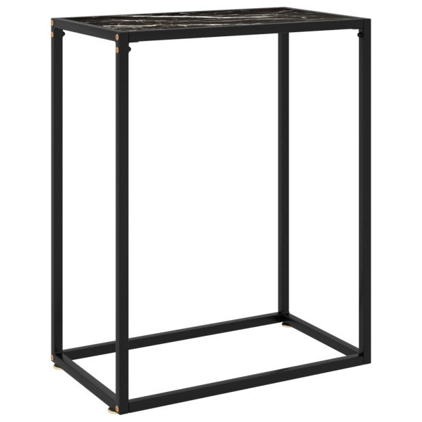 Fekete edzett üveg tálalóasztal 60 x 35 x 75 cm - utánvéttel vagy ingyenes szállítással