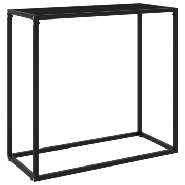 Fekete edzett üveg tálalóasztal 80 x 35 x 75 cm - utánvéttel vagy ingyenes szállítással