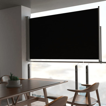 Fekete behúzható oldalsó terasz napellenző 140 x 300 cm - utánvéttel vagy ingyenes szállítással