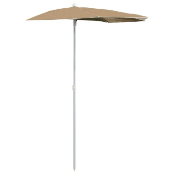 Tópszínű félköríves napernyő rúddal 180 x 90 cm - utánvéttel vagy ingyenes szállítással