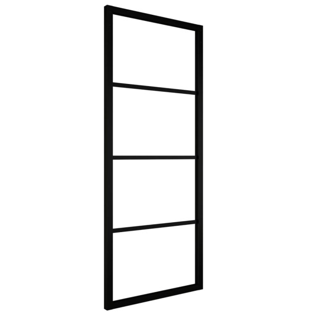 Fekete alumínium és ESG üveg tolóajtó 76 x 205 cm - utánvéttel vagy ingyenes szállítással