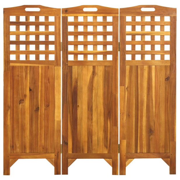 3 paneles tömör akácfa térelválasztó 121 x 2 x 120 cm - utánvéttel vagy ingyenes szállítással