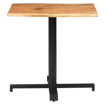 Tömör akácfa bisztróasztal természetes szélekkel 80x80x75 cm - utánvéttel vagy ingyenes szállítással